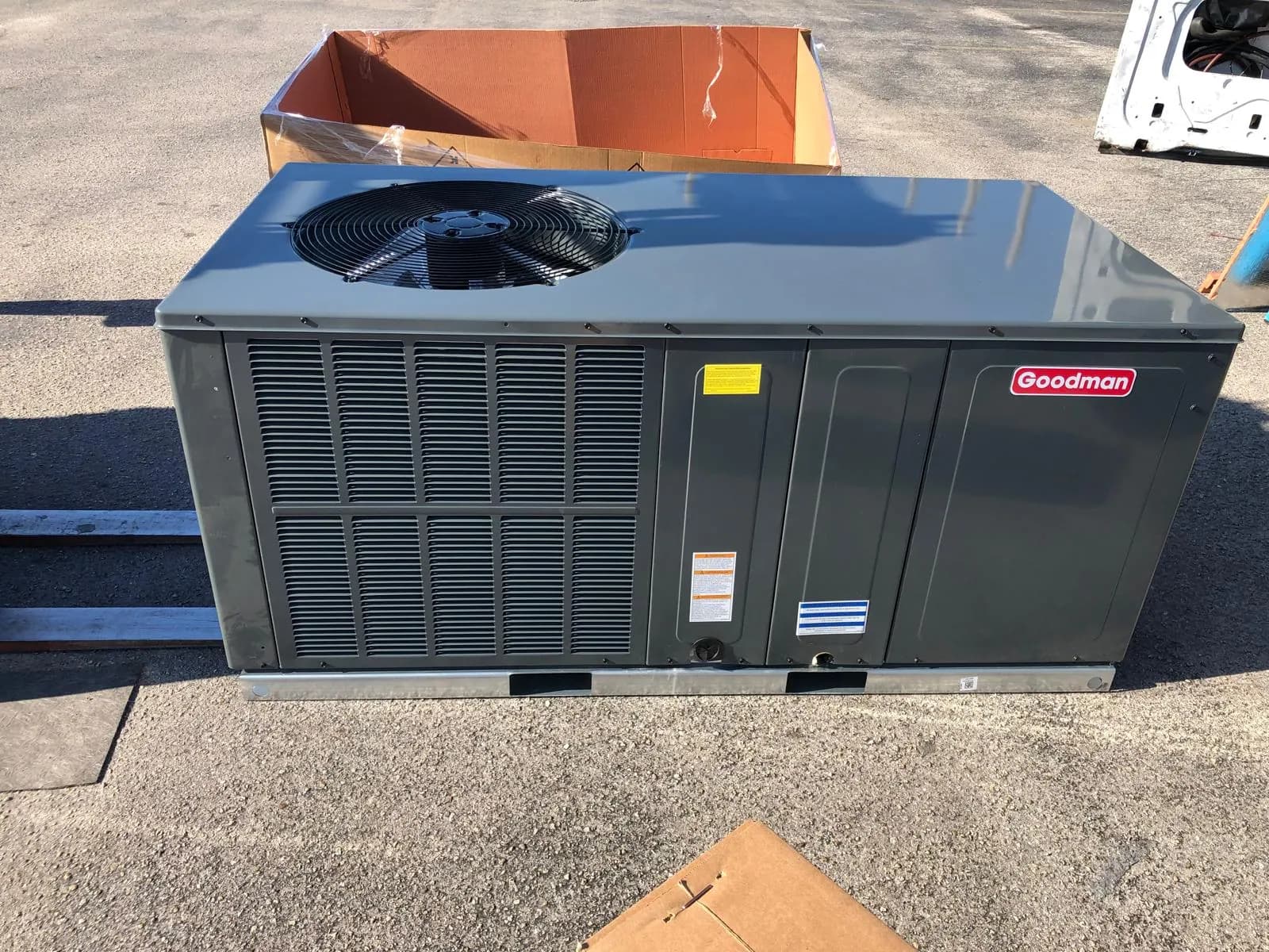 Packaged rooftop AC unit serviced by AC Professional at a commercial building