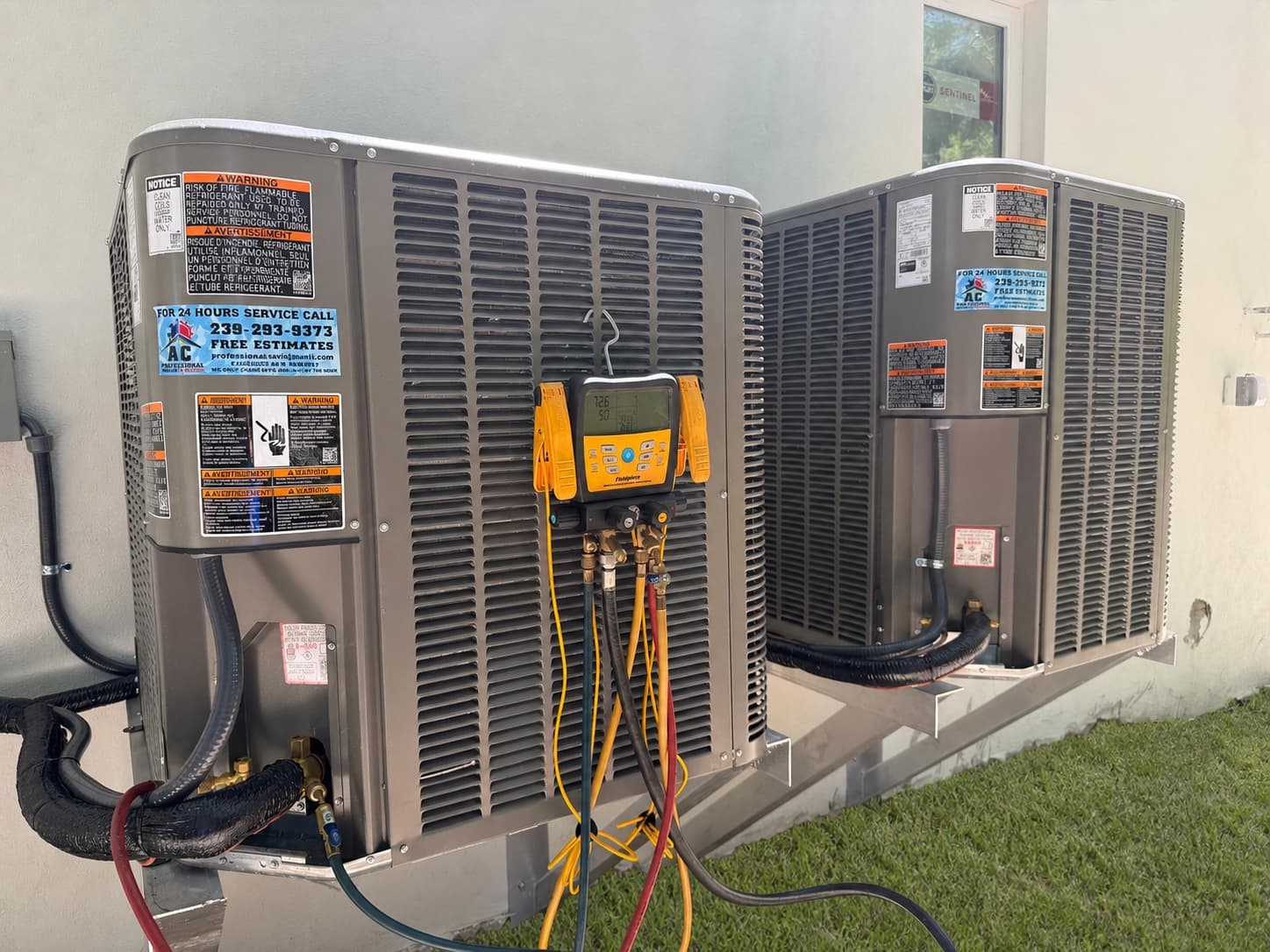 Dos sistemas de aire acondicionado instalados y probados por AC Professional en Southwest Florida