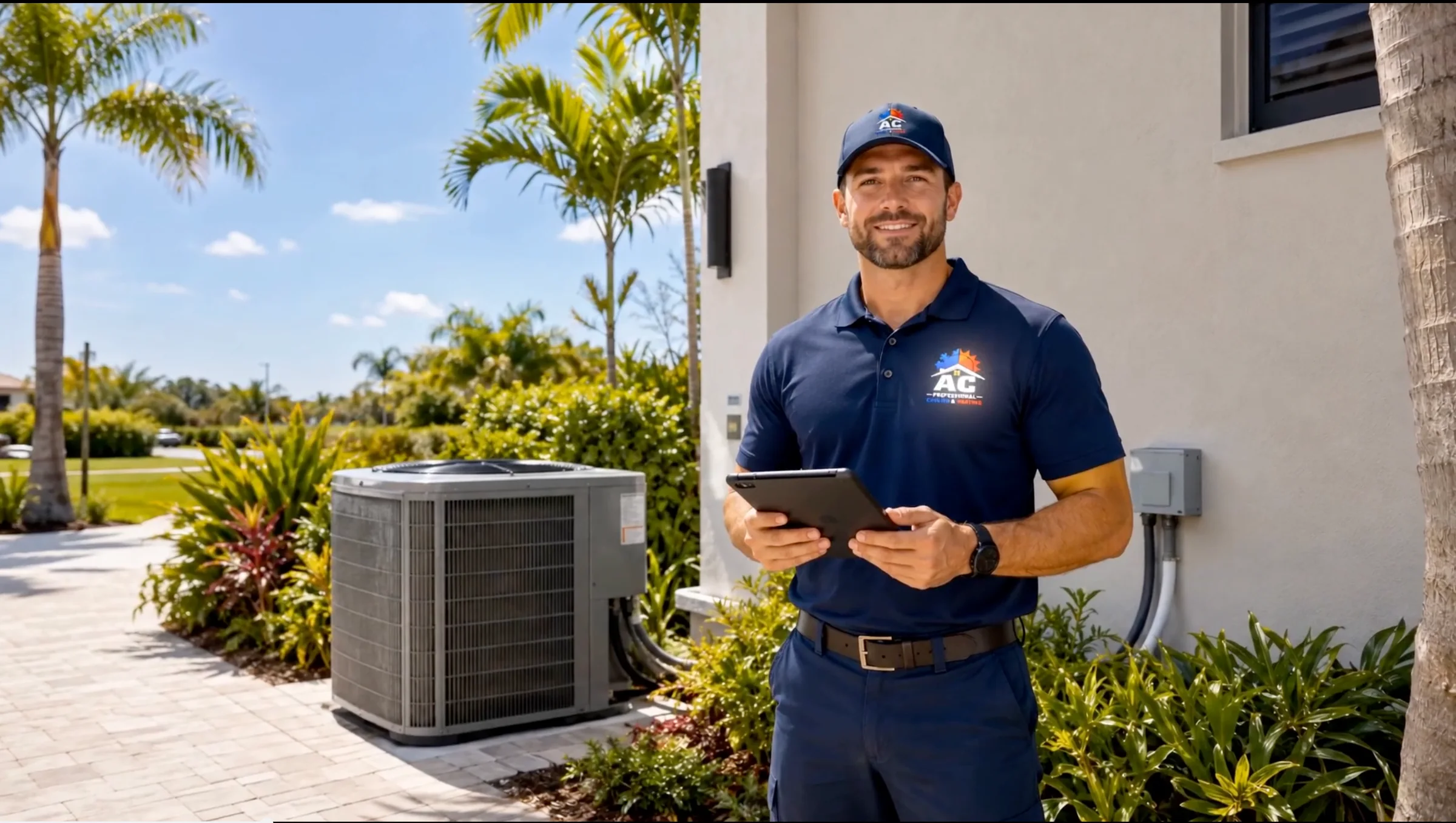Técnico HVAC de AC Professional ayudando con Financiamiento para reemplazar el aire acondicionado: qué comparar antes de decidir